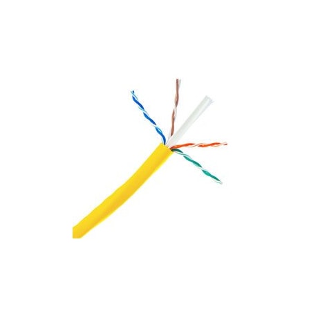Cable Wholesale Plenum Cat6a Yellow Copper Ethernet Cable, 10 Gigabit Solid, CMP, UTP, POE Compliant, 500Mhz, 23 14X6-081NH